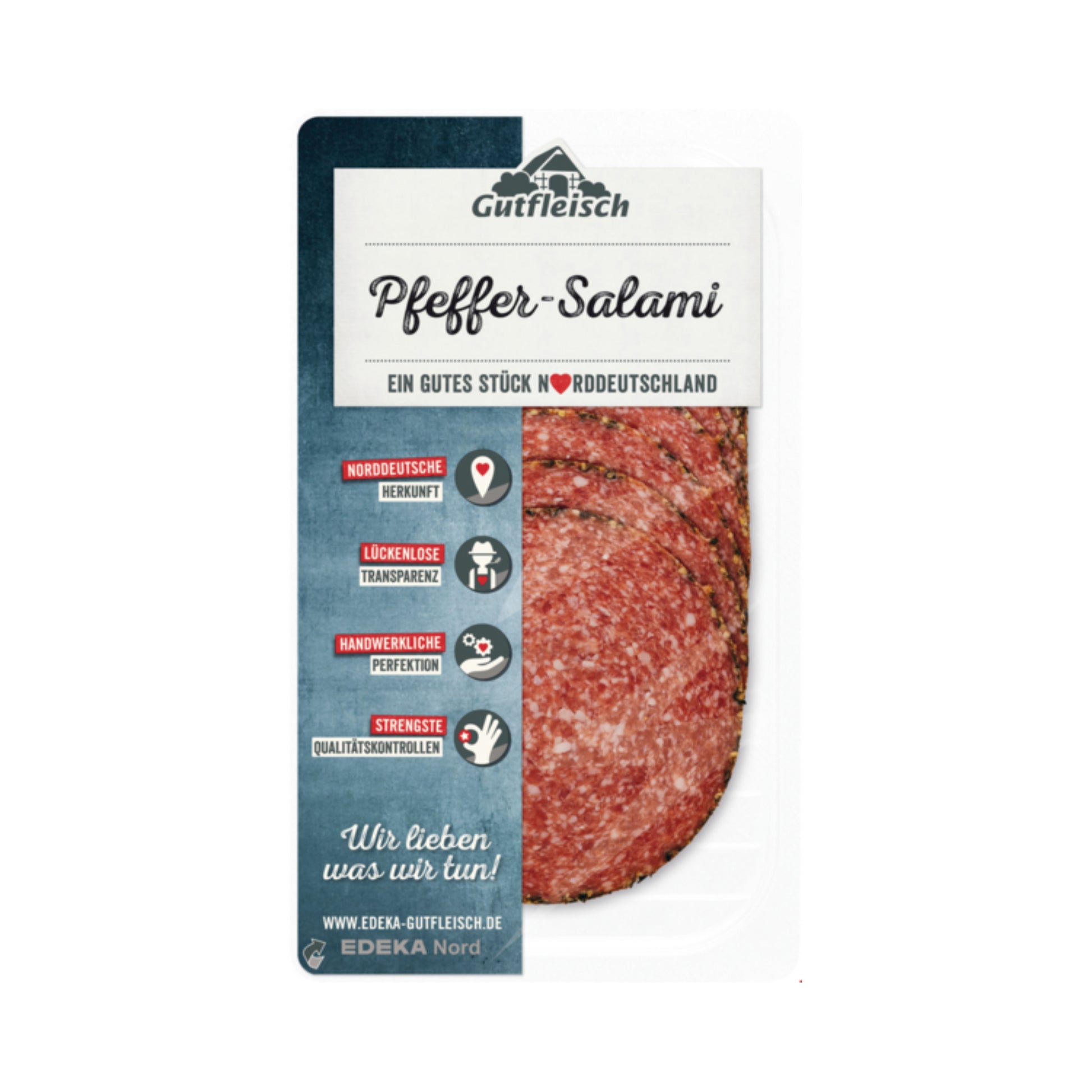 Gutfleisch Pfeffersalami 80g foodpipe [Lebensmittel-Lieferservice Rostock]