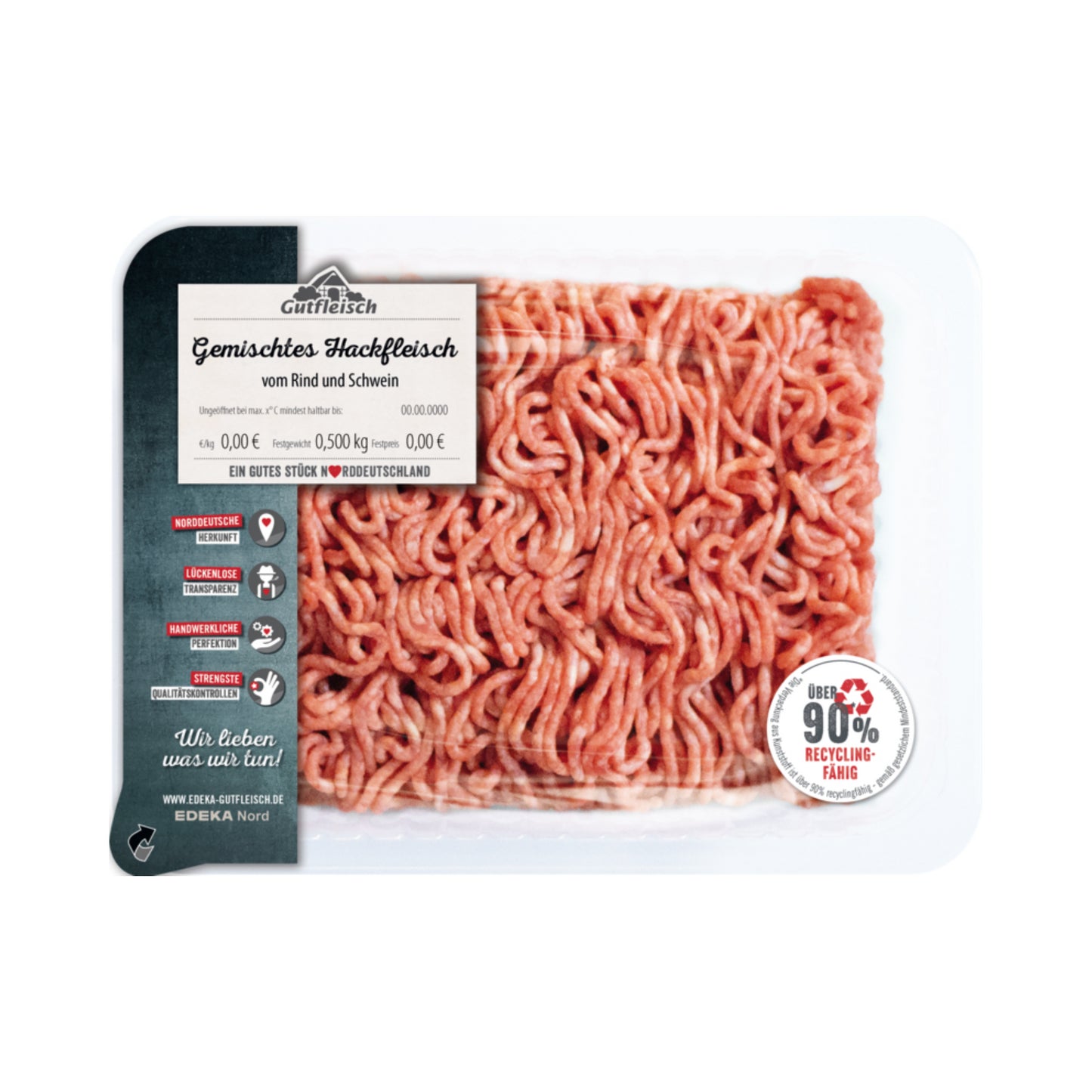 Gutfleisch gemischtes Hack 500g foodpipe [Lebensmittel-Lieferservice Rostock]