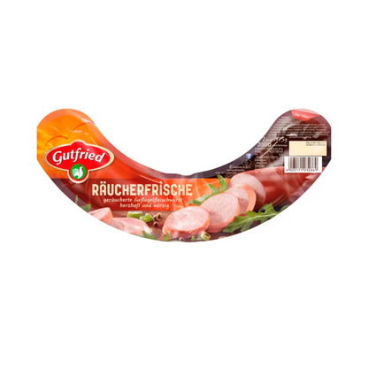 Gutfried Geflügel Fleischwurst Räucherfrische 350g foodpipe [Lebensmittel-Lieferservice Rostock]