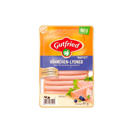 Gutfried Hähnchen-Lyoner geräuchert 80g foodpipe [Lebensmittel-Lieferservice Rostock]