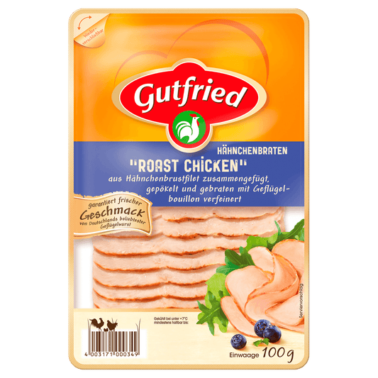 Gutfried Hähnchenbraten-Aufschnitt Roast Chicken 100g foodpipe [Lebensmittel-Lieferservice Rostock]