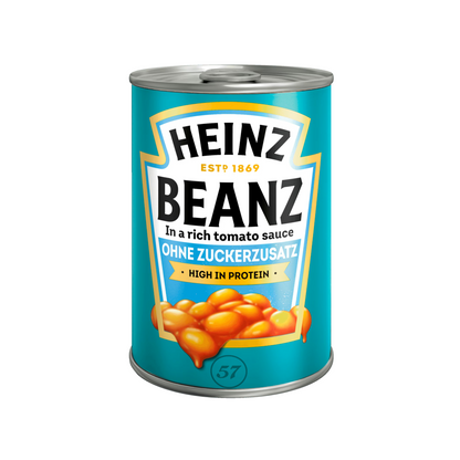 Heinz Beanz ohne Zuckerzusatz 415g foodpipe [Lebensmittel-Lieferservice Rostock]