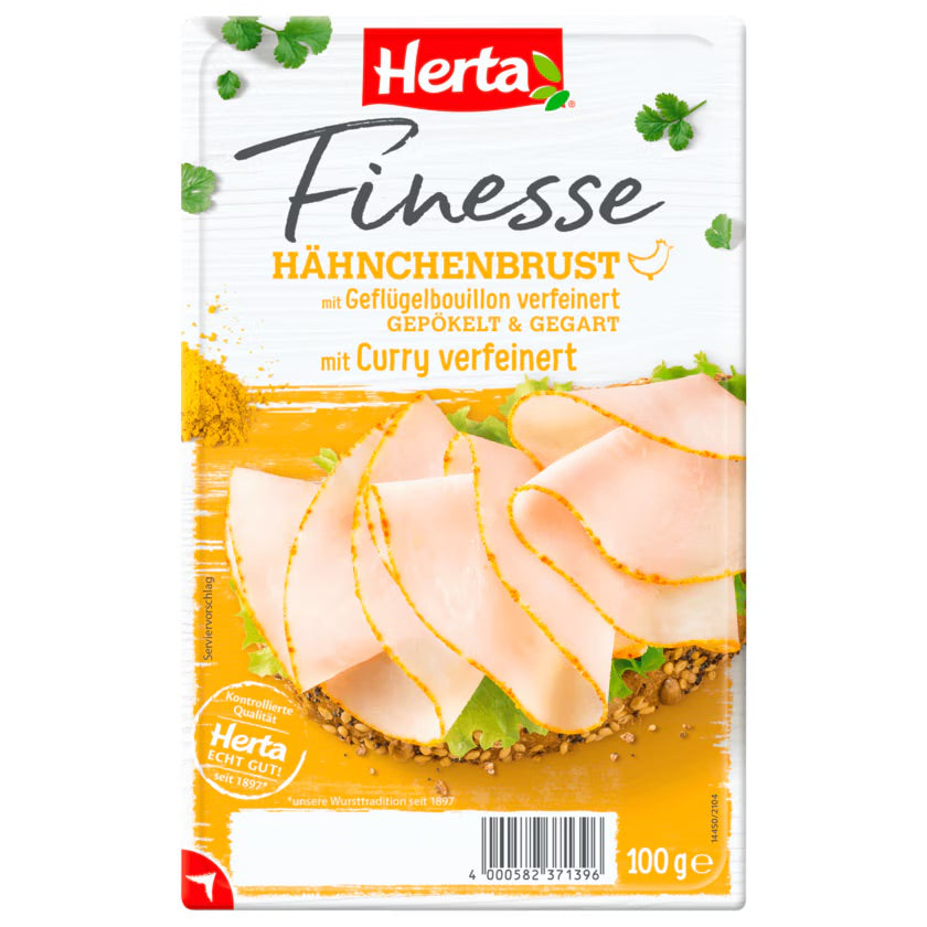 Herta Finesse Hähnchenbrust Curry 100g foodpipe [Lebensmittel-Lieferservice Rostock]