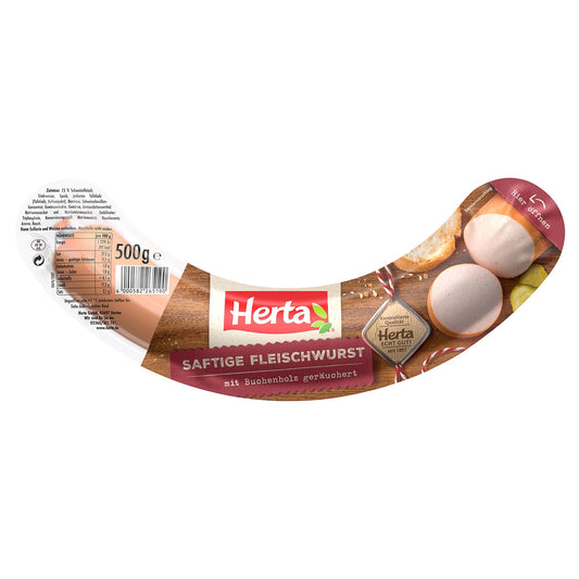 Herta Saftige Fleischwurst 500g foodpipe [Lebensmittel-Lieferservice Rostock]