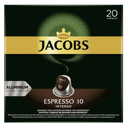 Jacobs Espresso Kapseln 10 Intenso 20ST 104g foodpipe [Lebensmittel-Lieferservice Rostock]