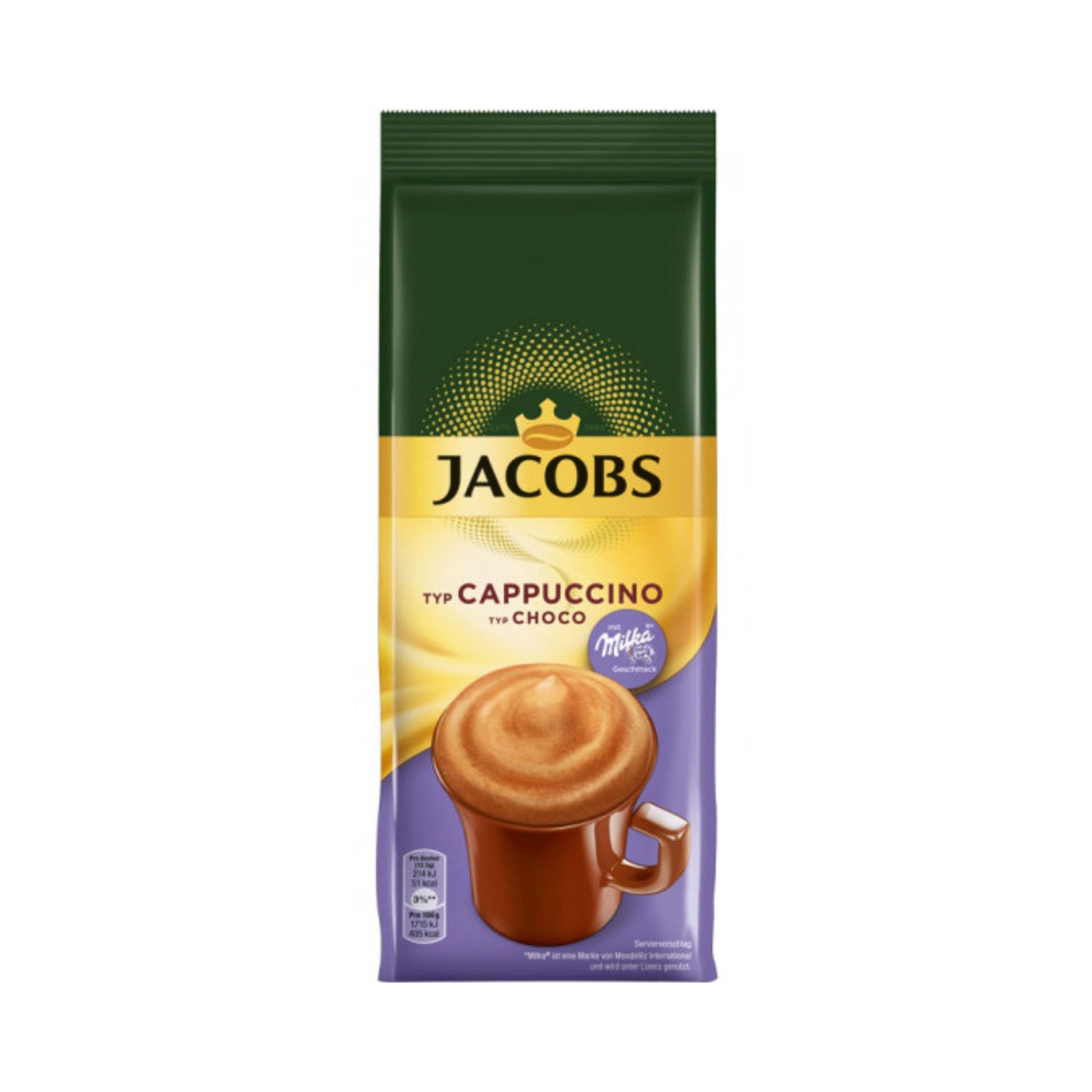 Jacobs Instant Choco Cappuccino Nachfüllbeutel 500g foodpipe [Lebensmittel-Lieferservice Rostock]
