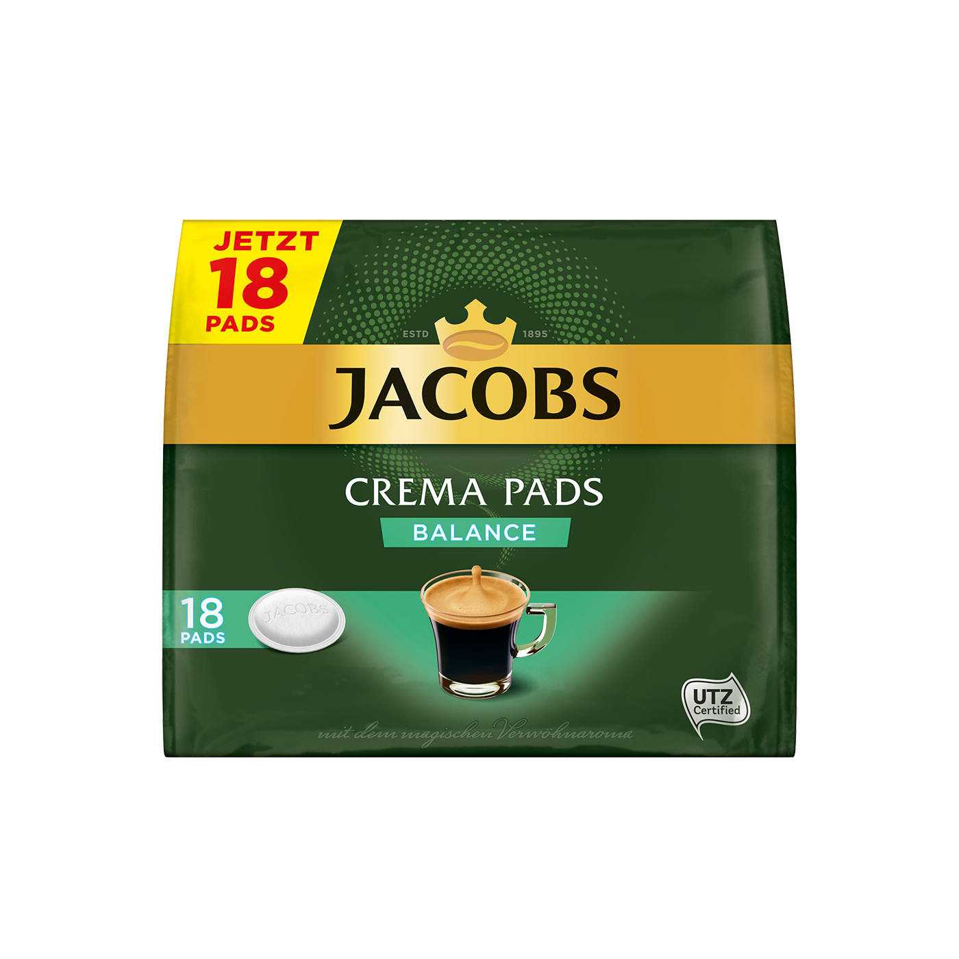 Jacobs Kaffee Pads balance 18ST 118g foodpipe [Lebensmittel-Lieferservice Rostock]