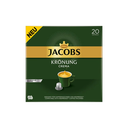 Jacobs Krönung Crema Kapseln 20ST 104g foodpipe [Lebensmittel-Lieferservice Rostock]