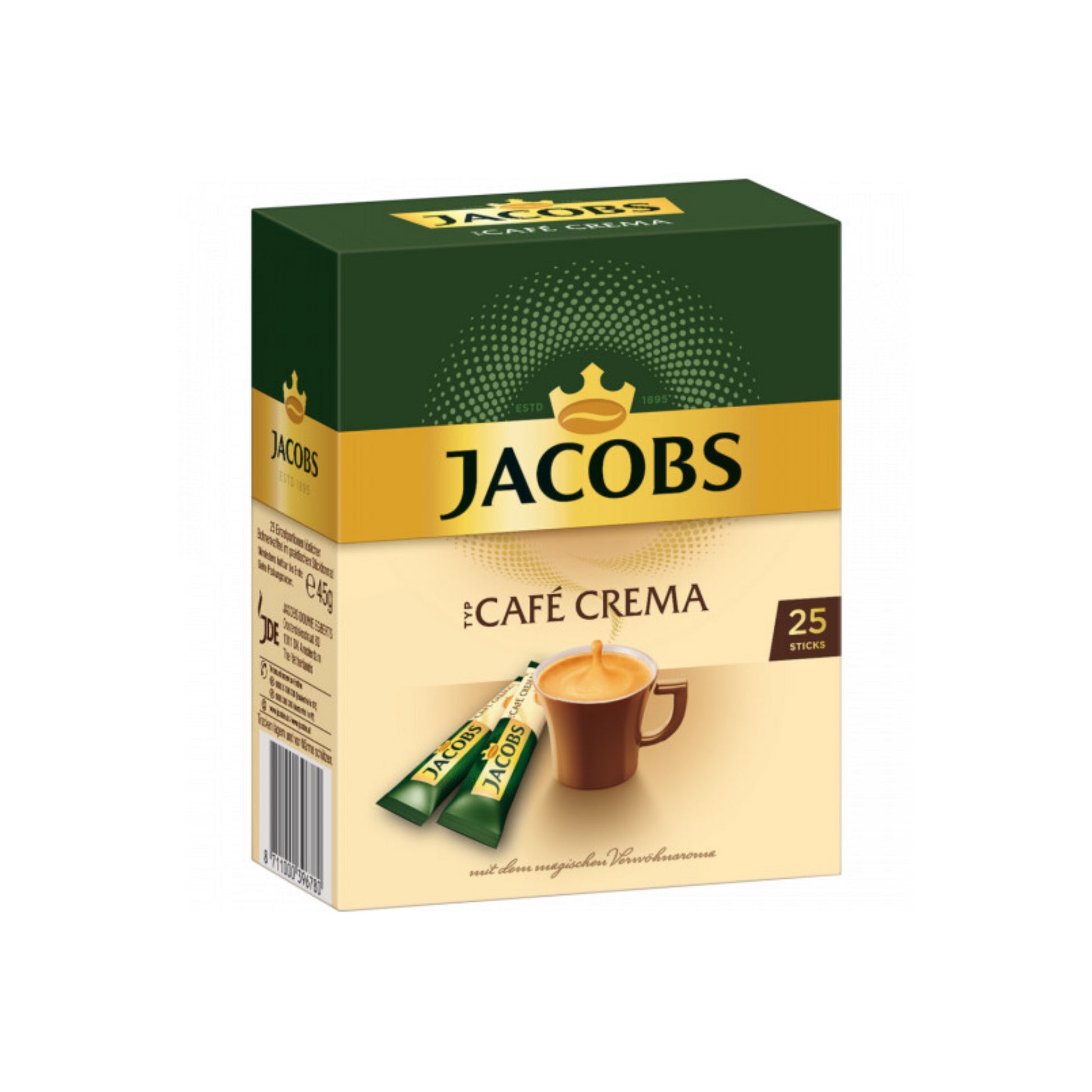 Jacobs Löslicher Kaffee Sticks Cafe Crema 25ST 45g foodpipe [Lebensmittel-Lieferservice Rostock]