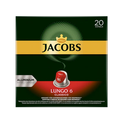 Jacobs Lungo Kapseln 6 Classico 20ST 104g foodpipe [Lebensmittel-Lieferservice Rostock]