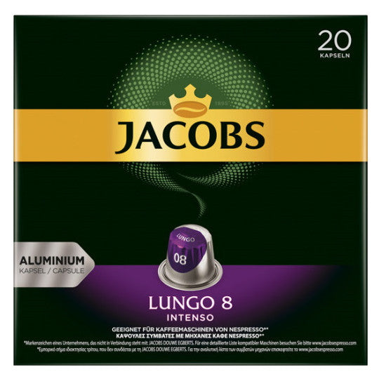 Jacobs Lungo Kapseln 8 Intenso 20ST 104g foodpipe [Lebensmittel-Lieferservice Rostock]