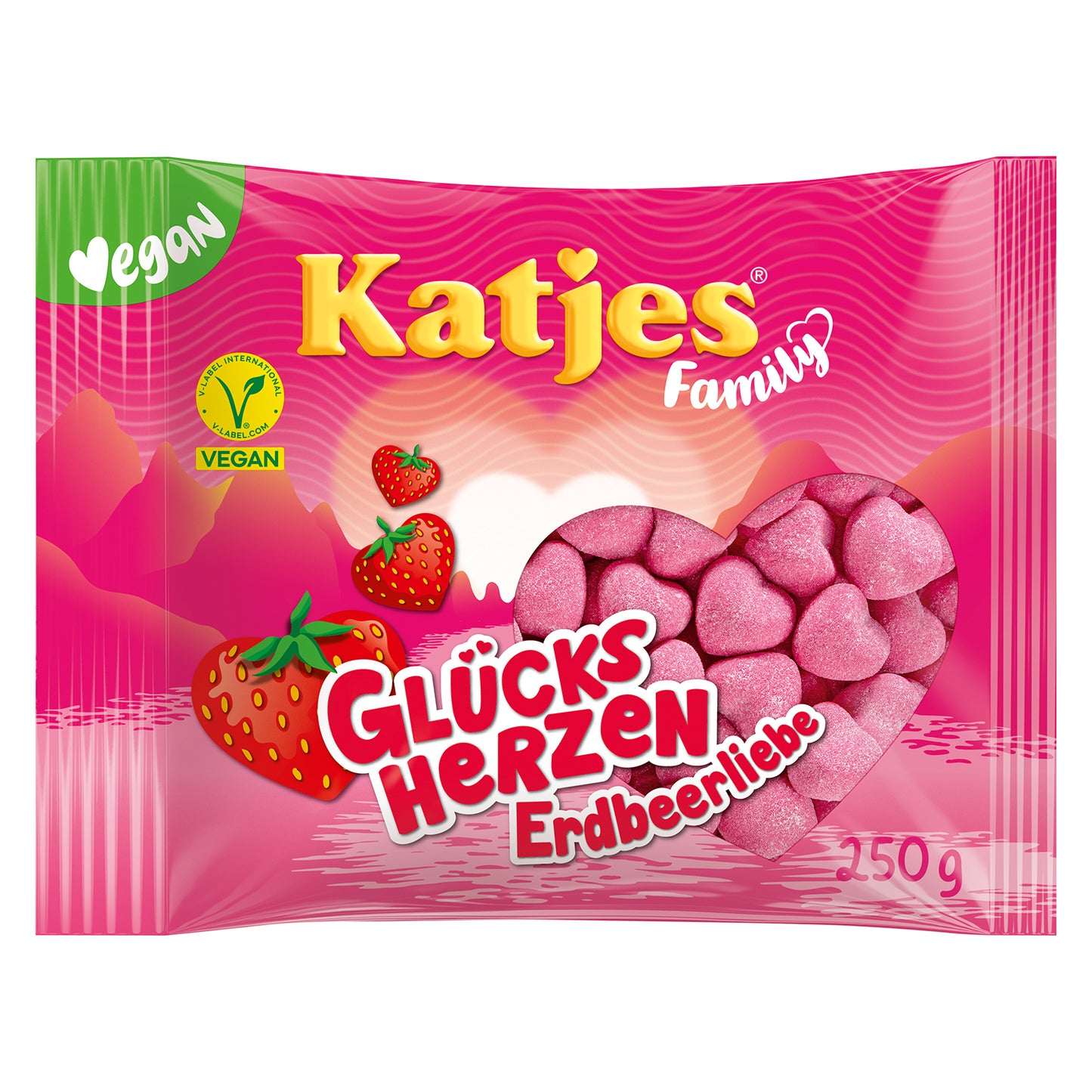 Katjes Family Glücksherzen Erdbeerliebe 250g foodpipe [Lebensmittel-Lieferservice Rostock]