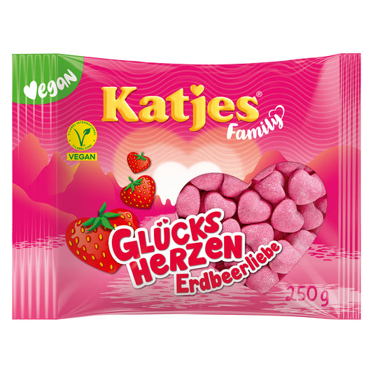 Katjes Family Glücksherzen Erdbeerliebe 250g foodpipe [Lebensmittel-Lieferservice Rostock]