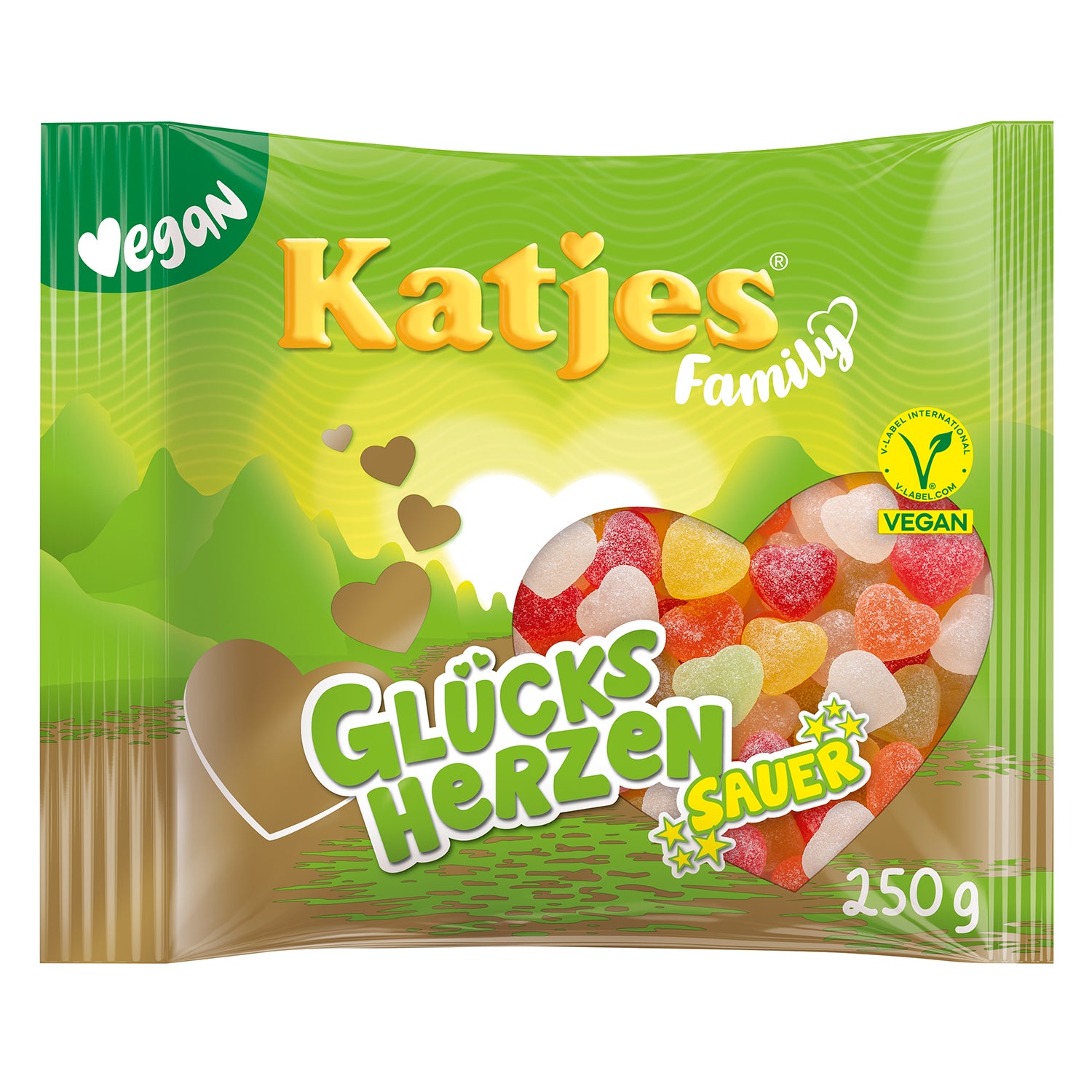 Katjes Family Glücksherzen sauer 250g foodpipe [Lebensmittel-Lieferservice Rostock]