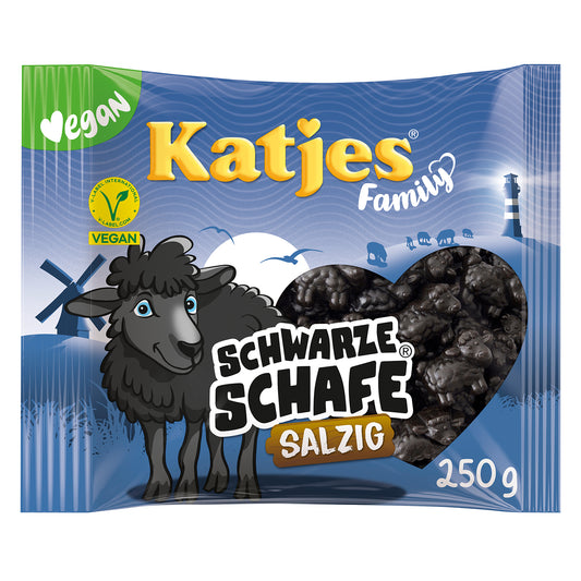 Katjes Family Schwarze Schafe salzig 250g foodpipe [Lebensmittel-Lieferservice Rostock]