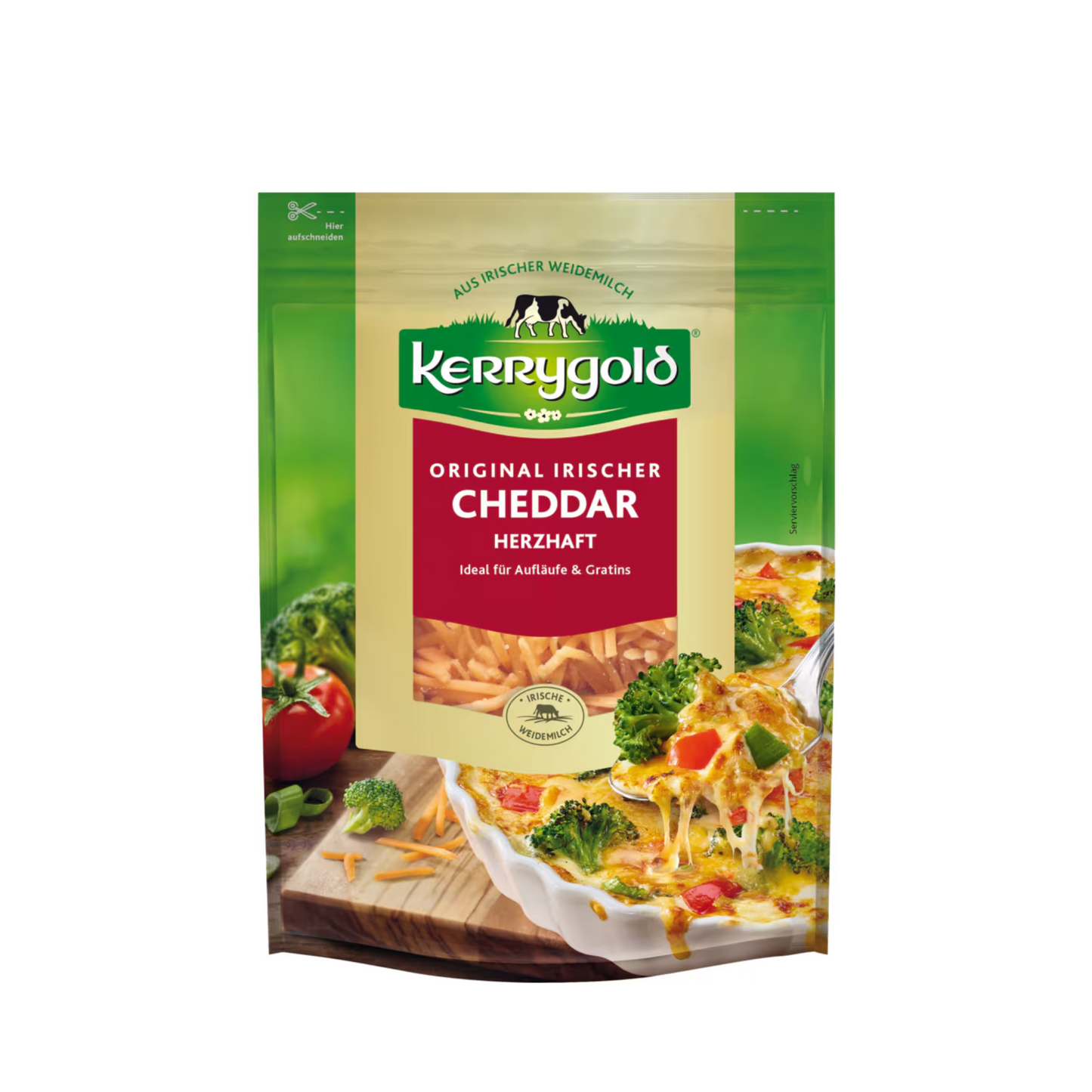 Kerrygold Original Irischer Cheddar herzhaft gerieben 50% Rahmstufe 150g foodpipe [Lebensmittel-Lieferservice Rostock]