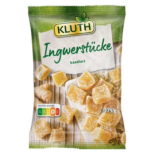 Kluth Ingwerstücke kandiert 175g foodpipe [Lebensmittel-Lieferservice Rostock]