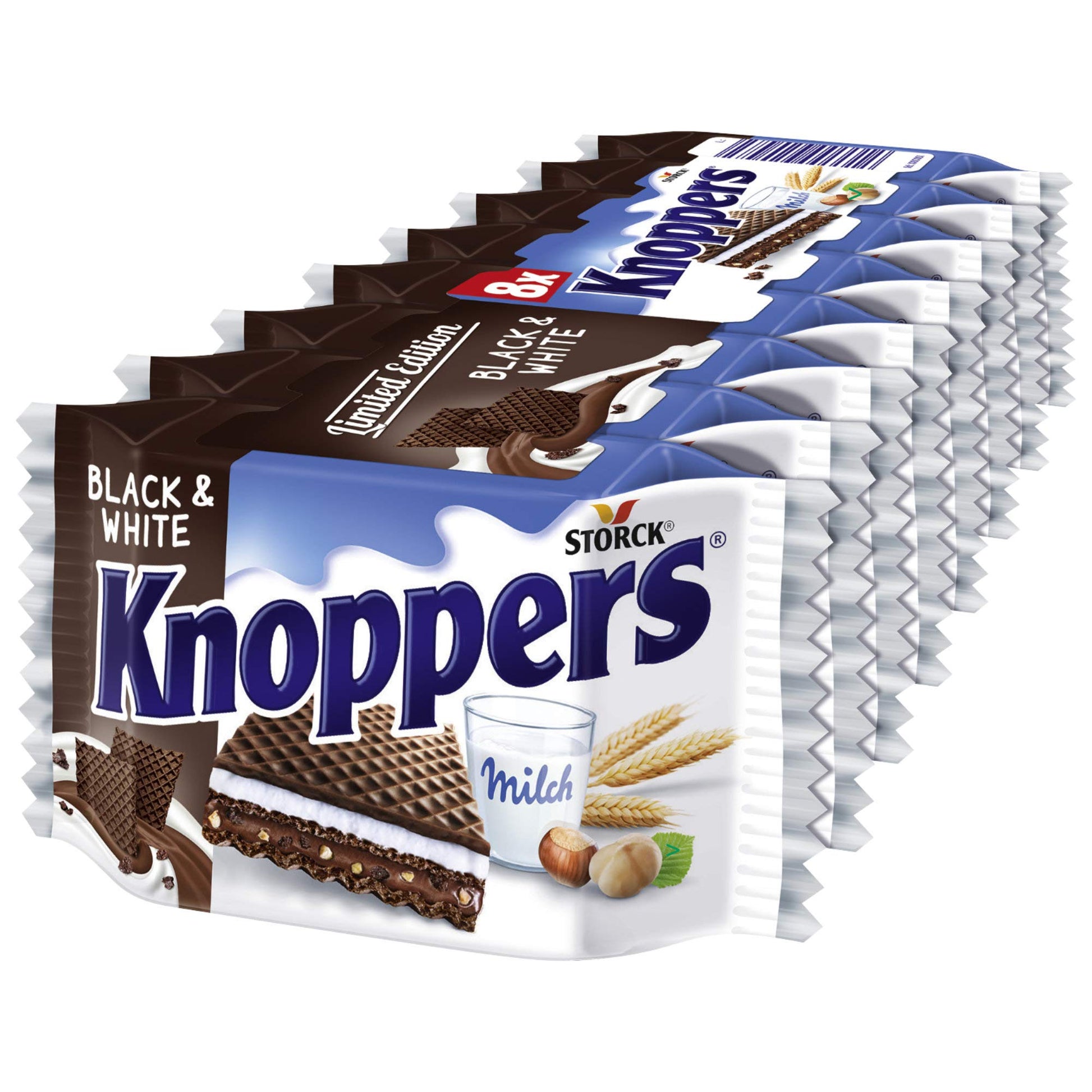 Knoppers Black&White 8ST 200g foodpipe [Lebensmittel-Lieferservice Rostock]
