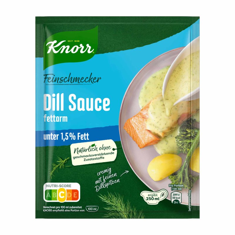 Knorr Feinschmecker Dill Sauce fettarm für 250ml 31g foodpipe [Lebensmittel-Lieferservice Rostock]