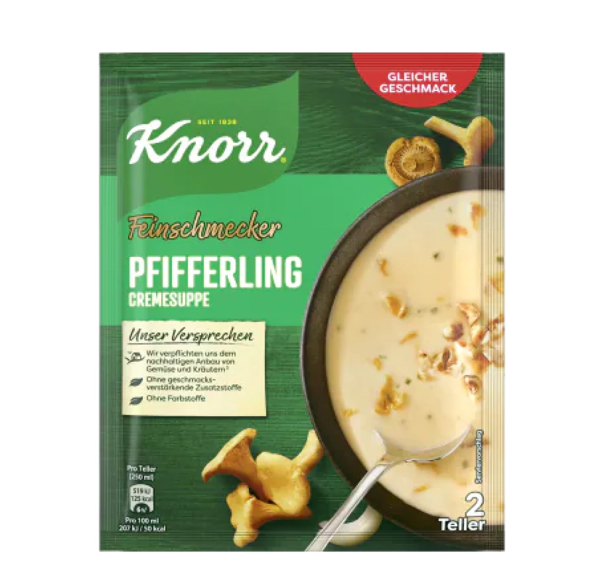 Knorr Feinschmecker Pfifferling Suppe für 500ml 56g foodpipe [Lebensmittel-Lieferservice Rostock]