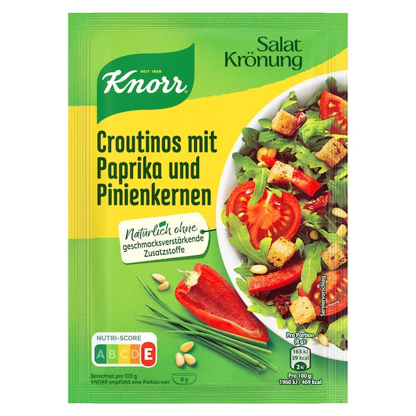 Knorr Salatkrönung Croutinos mit Paprika und Pinien 25g foodpipe [Lebensmittel-Lieferservice Rostock]