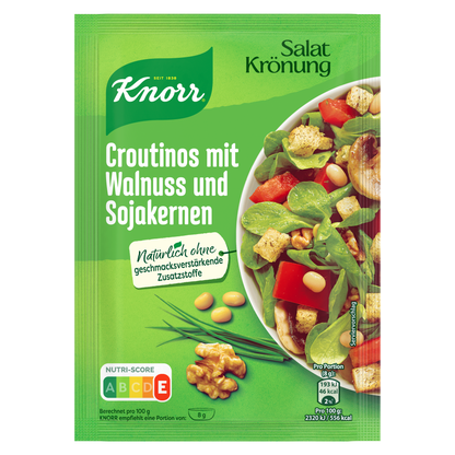 Knorr Salatkrönung Croutinos mit Walnuss&Sojakernen 25g foodpipe [Lebensmittel-Lieferservice Rostock]