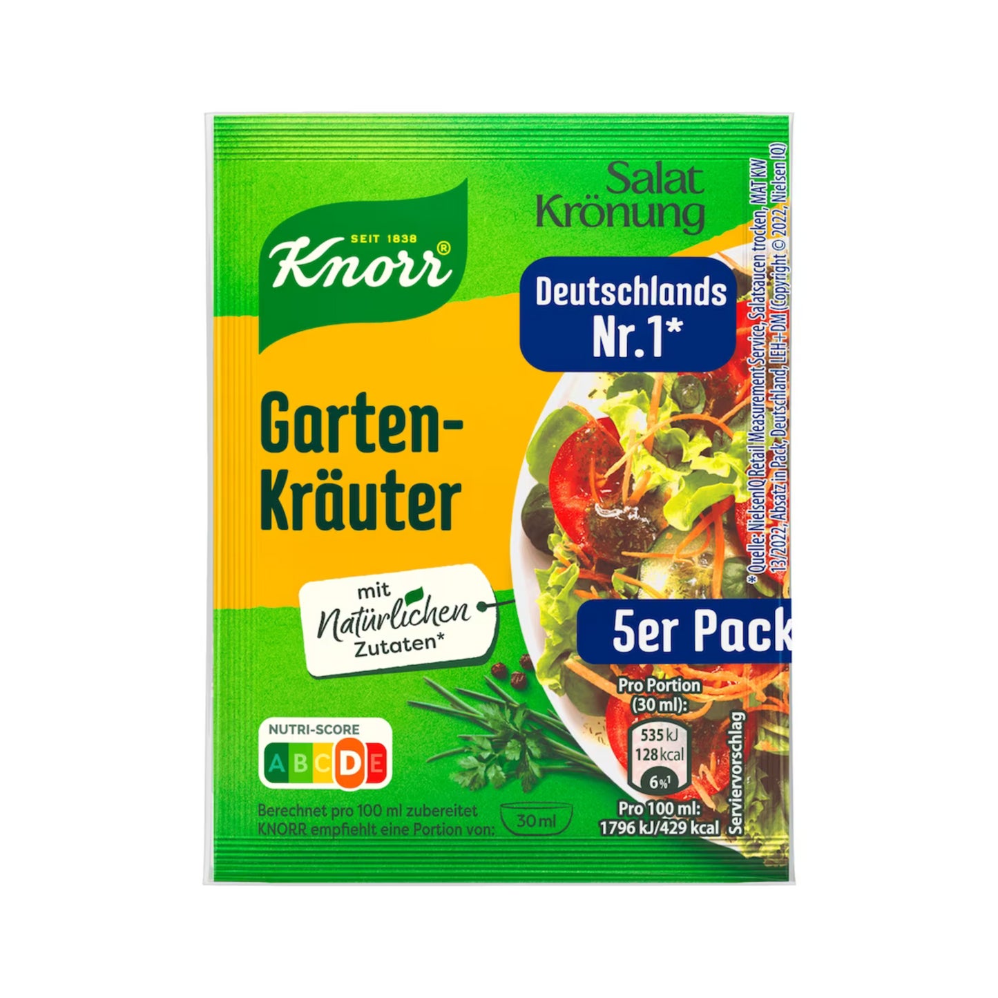 Knorr Salatkrönung trocken Gartenkräuter für 450ml 40g foodpipe [Lebensmittel-Lieferservice Rostock]