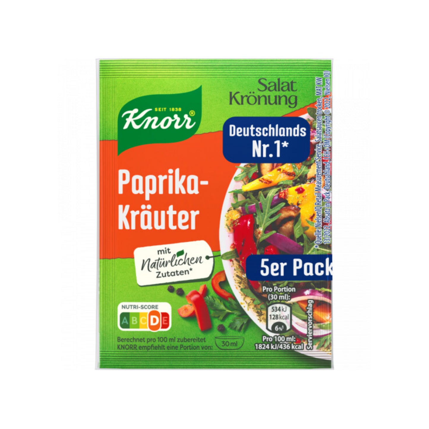 Knorr Salatkrönung trocken Paprika Kräuter für 450ml 45g foodpipe [Lebensmittel-Lieferservice Rostock]