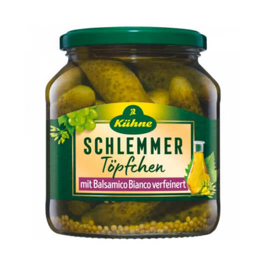 Kühne Schlemmertopf mild würzige Gürkchen 530g foodpipe [Lebensmittel-Lieferservice Rostock]