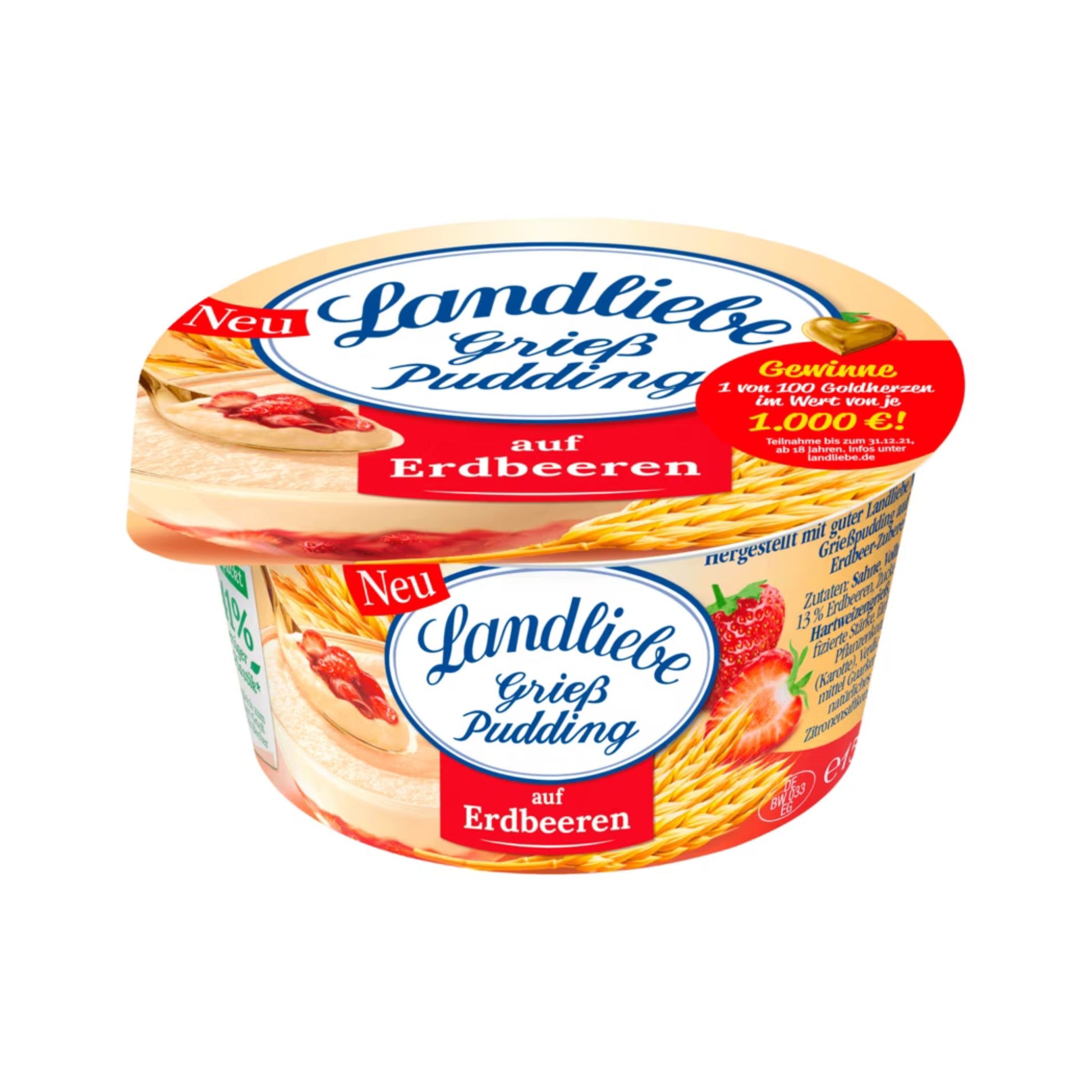 Landliebe Grießpudding auf Erdbeeren 150g foodpipe [Lebensmittel-Lieferservice Rostock]