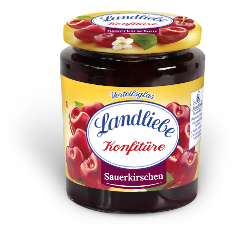 Landliebe Konfitüre Extra Sauerkirsche 340g foodpipe [Lebensmittel-Lieferservice Rostock]