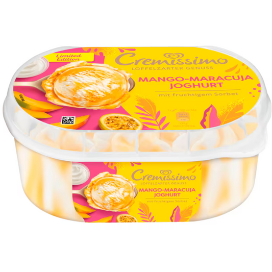 Langnese Cremissimo Mango-Maracuja Joghurt Eis 825ml foodpipe [Lebensmittel-Lieferservice Rostock]