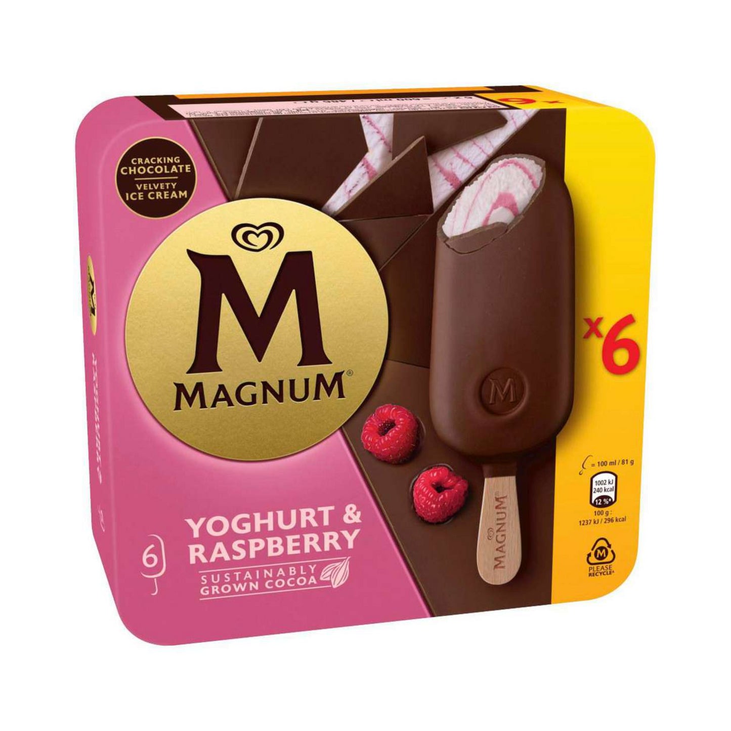 Langnese Magnum Yoghurt&Raspberry 6ST 600ml foodpipe [Lebensmittel-Lieferservice Rostock]