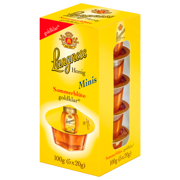 Langnese Minis Sommerblütenhonig goldklar 5x20g foodpipe [Lebensmittel-Lieferservice Rostock]