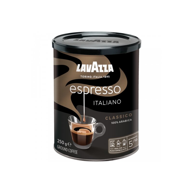 Lavazza Caffe Espresso 100% Arabica gemahlen 250g foodpipe [Lebensmittel-Lieferservice Rostock]