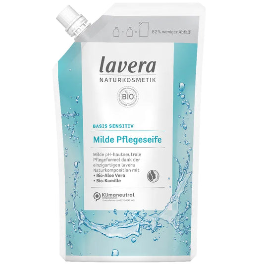 Lavera basis sensitiv milde Pflegeseife Nachfüllbeutel 500ml foodpipe [Lebensmittel-Lieferservice Rostock]