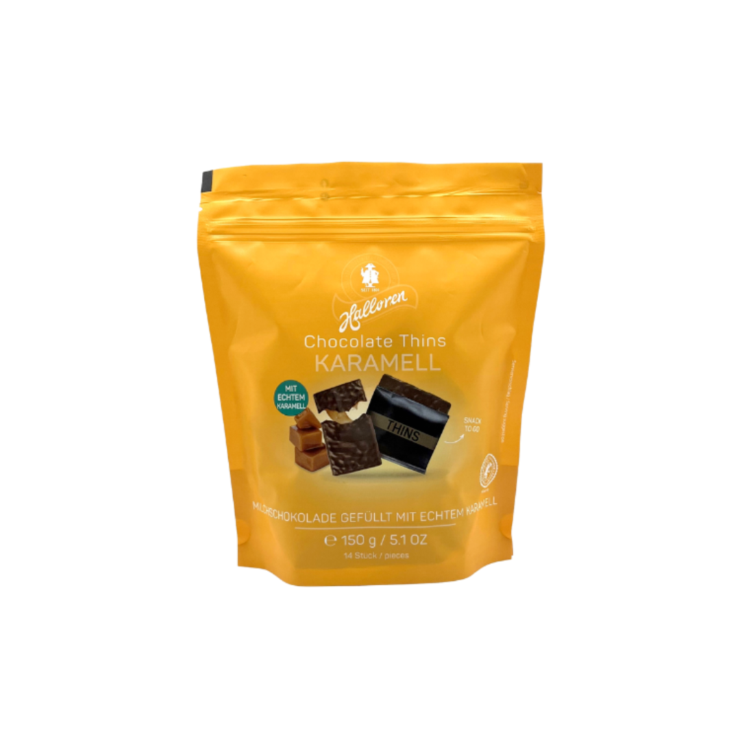 Halloren Chocolate Thins Caramel 150g