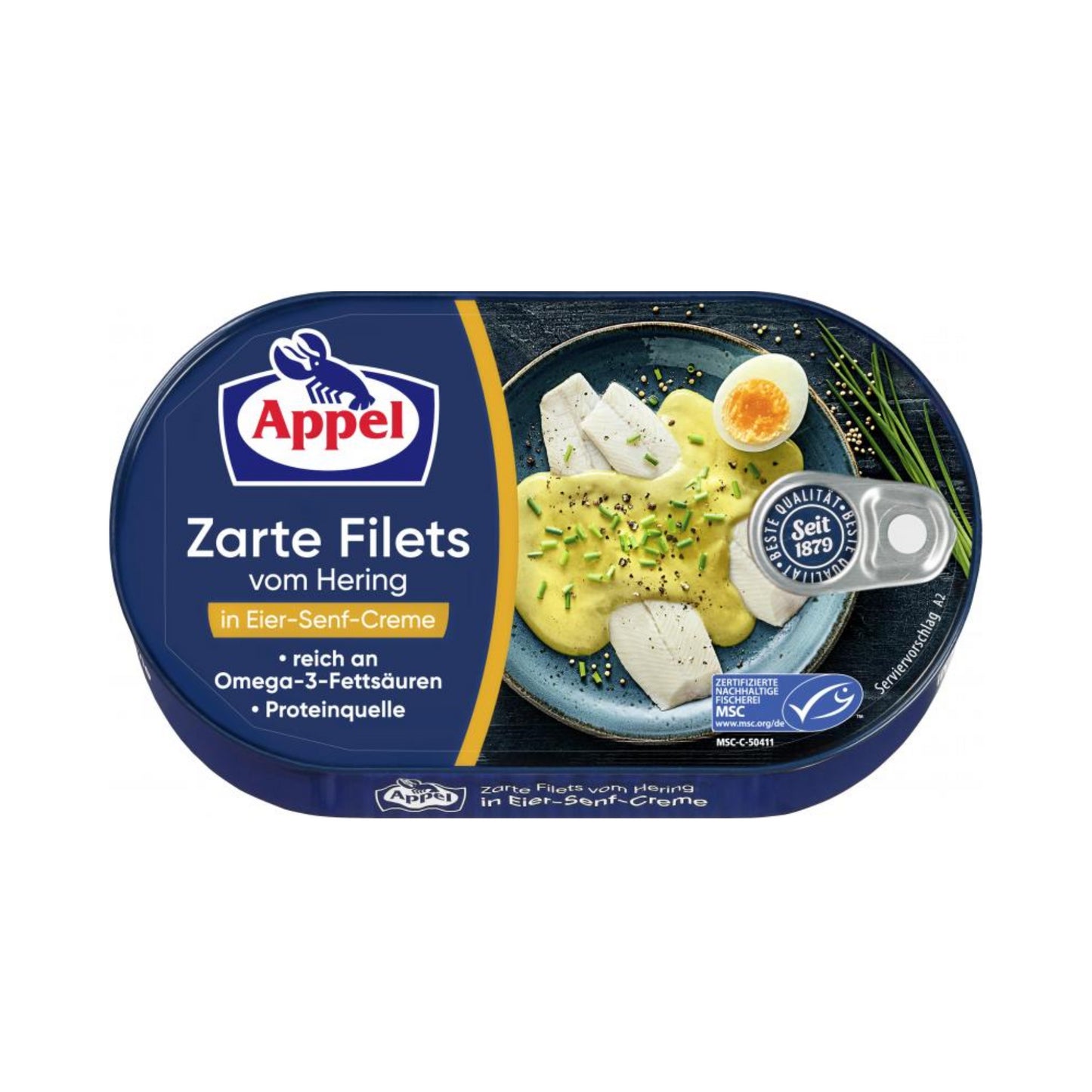 MSC Appel Heringsfilets Eier-Senf-Creme 200g foodpipe [Lebensmittel-Lieferservice Rostock]