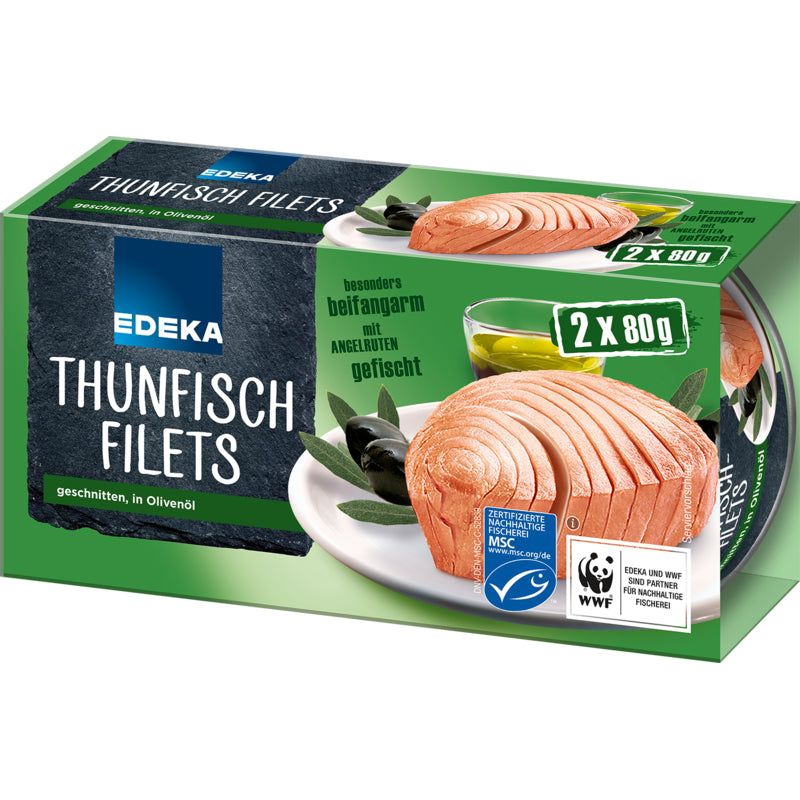 MSC EDEKA Thunfischfilets in Olivenöl 2x80g foodpipe [Lebensmittel-Lieferservice Rostock]