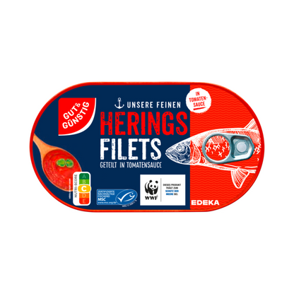 MSC GUT&GÜNSTIG Heringsfilets in Tomatensauce 200g foodpipe [Lebensmittel-Lieferservice Rostock]