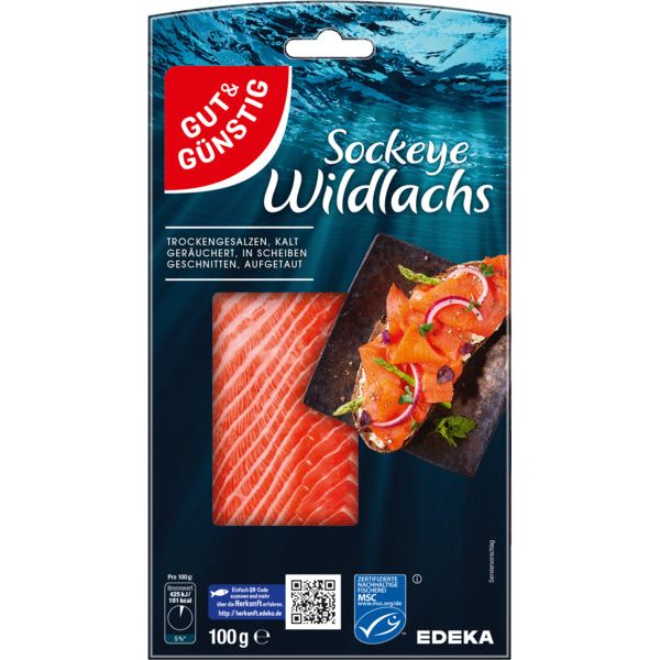 MSC GUT&GÜNSTIG Sockeye Wildlachs 100g foodpipe [Lebensmittel-Lieferservice Rostock]