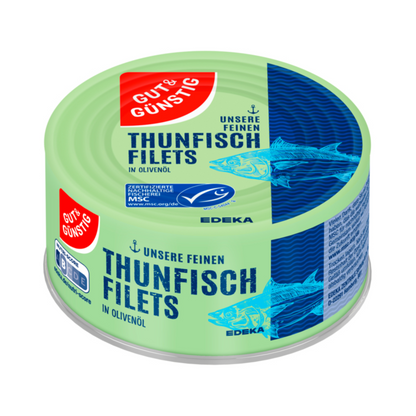 MSC GUT&GÜNSTIG Thunfischfilets in Olivenöl 185g foodpipe [Lebensmittel-Lieferservice Rostock]