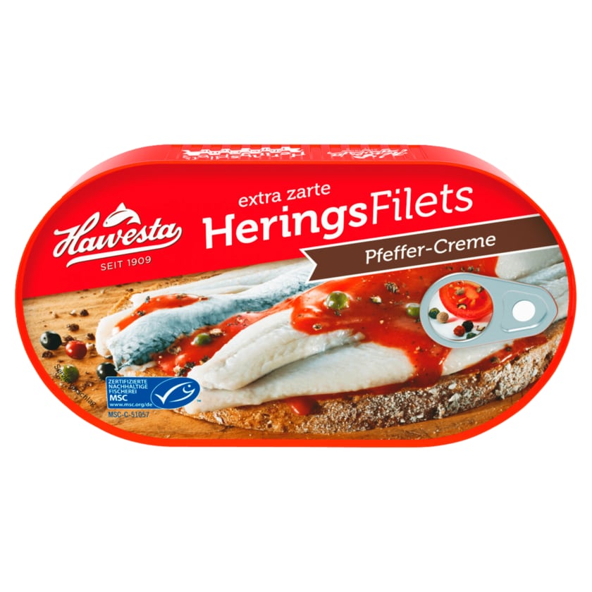 MSC Hawesta Heringsfilets in PfefferSauce 200g foodpipe [Lebensmittel-Lieferservice Rostock]