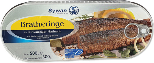 MSC Sywan Bratheringe in feinwürziger Marinade 500g foodpipe [Lebensmittel-Lieferservice Rostock]