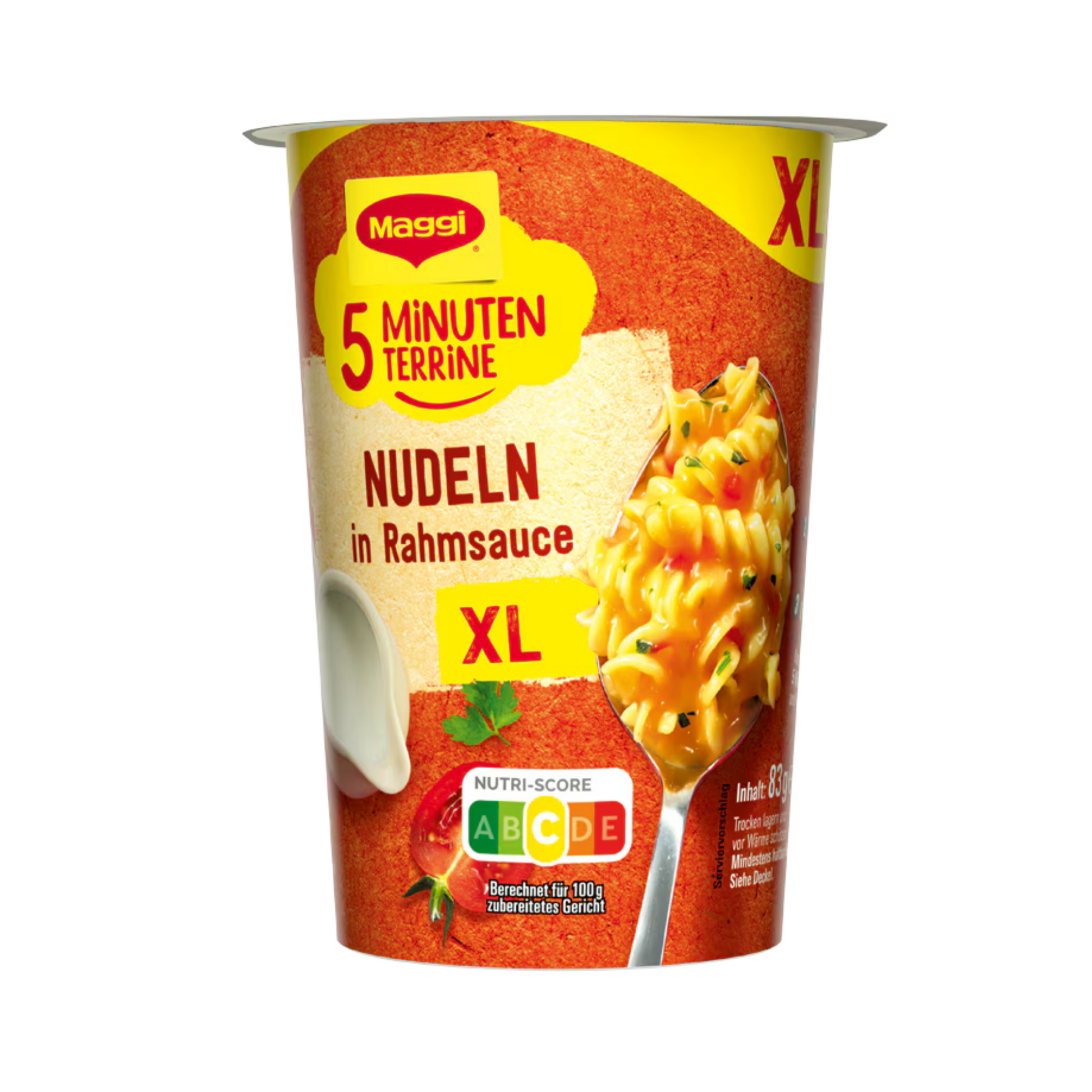 Maggi 5 Minuten Terrine Nudeln Rahmsauce XL 83g foodpipe [Lebensmittel-Lieferservice Rostock]