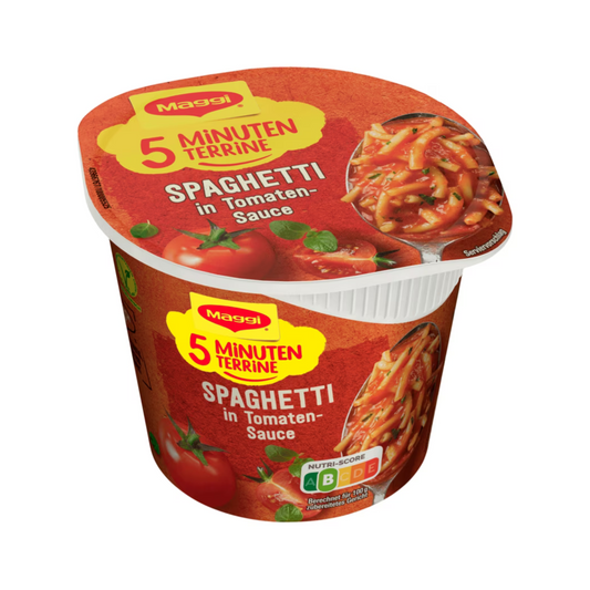 Maggi 5 Minuten Terrine Spaghetti Tomatensauce 60g foodpipe [Lebensmittel-Lieferservice Rostock]