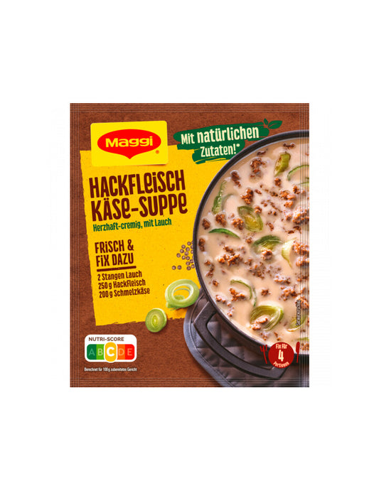 Maggi Fix Hackfleisch Käse Suppe mit Lauch 46g foodpipe [Lebensmittel-Lieferservice Rostock]