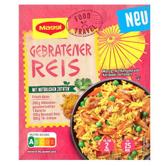 Maggi Food Travel Fix Gebratener Reis Nasi Goreng 31g foodpipe [Lebensmittel-Lieferservice Rostock]