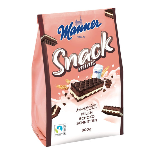 Manner Snack Minis Schoko 300g foodpipe [Lebensmittel-Lieferservice Rostock]