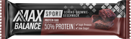 Max Balance Sport Protein Bar Schoko-Brownie 50% Protein 45g foodpipe [Lebensmittel-Lieferservice Rostock]